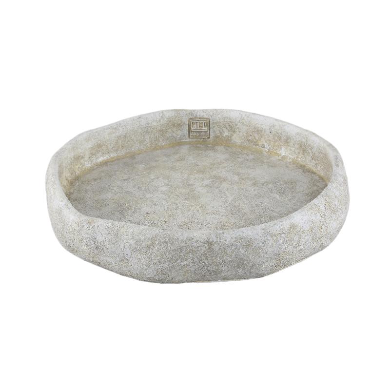 Yadin Witte Onregelmatige Cementschaal L Set van 6 6x35x35 cm