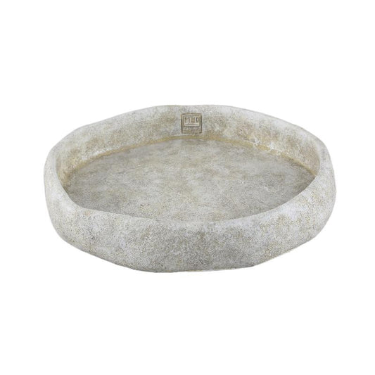 Yadin Witte Onregelmatige Cementschaal L Set van 6 6x35x35 cm