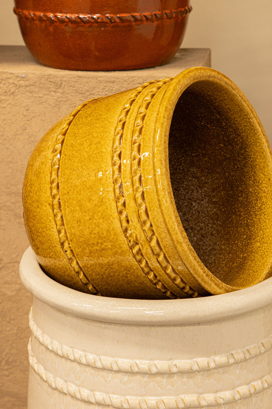Lilliah Gele Keramische Pot Set Van 3 40x50x50 cm