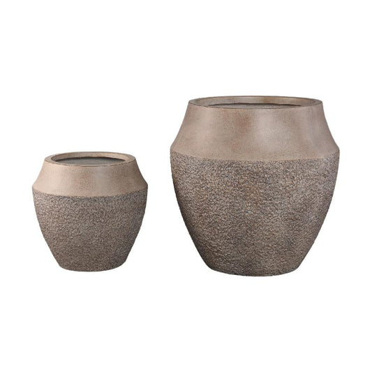 Pearce Taupe Fibercement Pot Set Van 2 55x57.5x57.5 cm