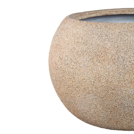 Nihara Beige Fiber Cement Pot Set van 2 Bal 37x55x55 cm