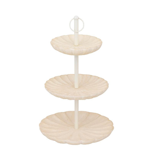 Meril Crème Mango Wood Etagère 3 Lagen 50x30x30 cm