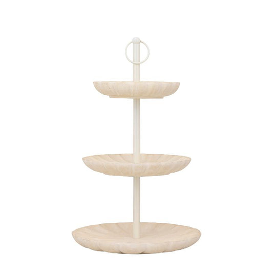 Meril Crème Mango Wood Etagère 3 Lagen 50x30x30 cm