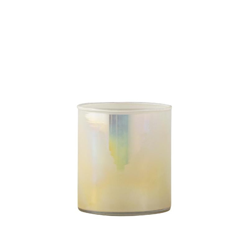 Darcy Crème Rond Glazen Theelicht Set van 12 Stuks met OmbrEffect 7x7.5x7.5 cm