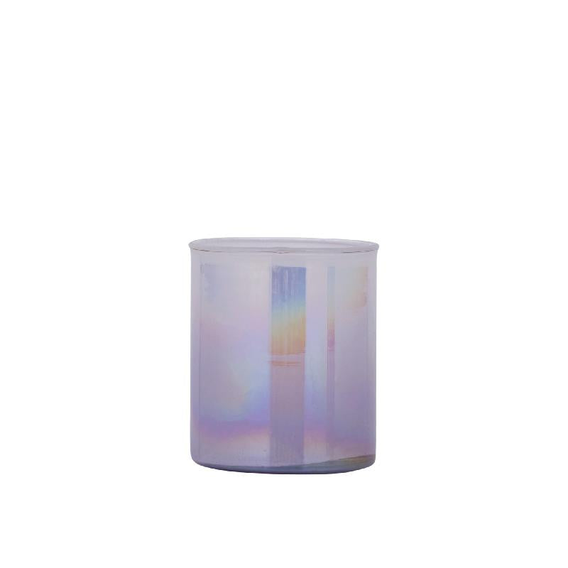 Darcy Paars Rond Glazen Theelicht met Ombré Effect - Set van 12 7x7.5x7.5 cm
