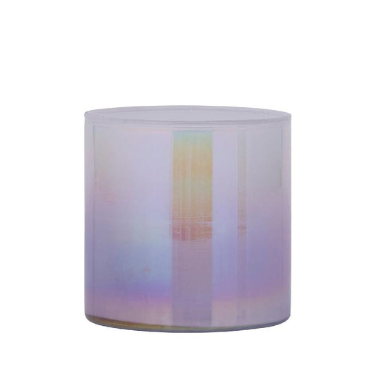 Darcy Paars Rond Glazen Windlicht met Ombre Effect Set van 12 Stuks 10x10x10 cm