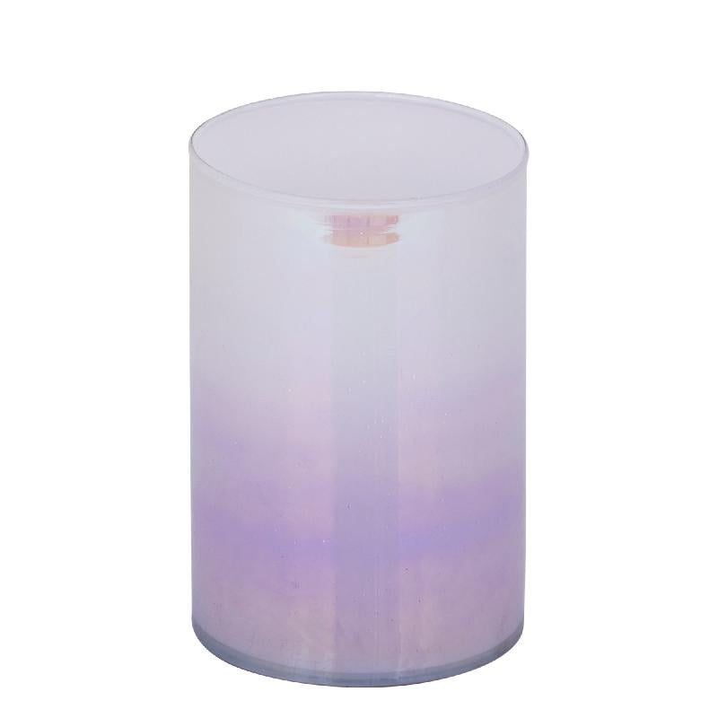 Darcy Paarse Ronde Glazen Windlicht Ombré Effect L Set van 8 Stuks 16.5x10x10 cm