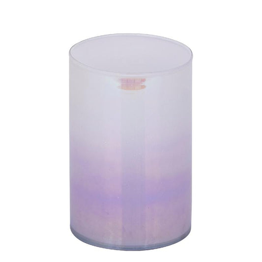 Darcy Paarse Ronde Glazen Windlicht Ombré Effect L Set van 8 Stuks 16.5x10x10 cm