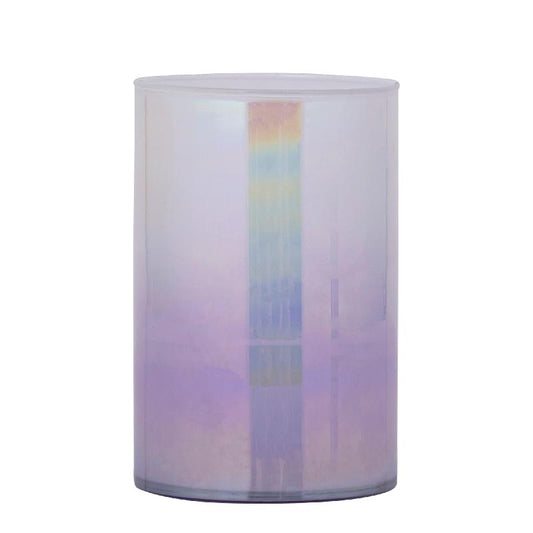 Darcy Paarse Ronde Glazen Windlicht Ombré Effect L Set van 8 Stuks 16.5x10x10 cm