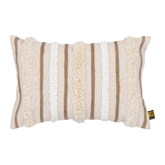Rashel Crème Rechthoekige Katoenen Borduurkussen Set van 4 40x60x10 cm