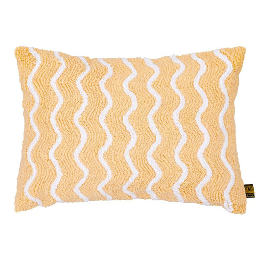 Damera Geel Rechthoekig Katoen Borduurkussen Set van 4 Stuks 40x60x10 cm
