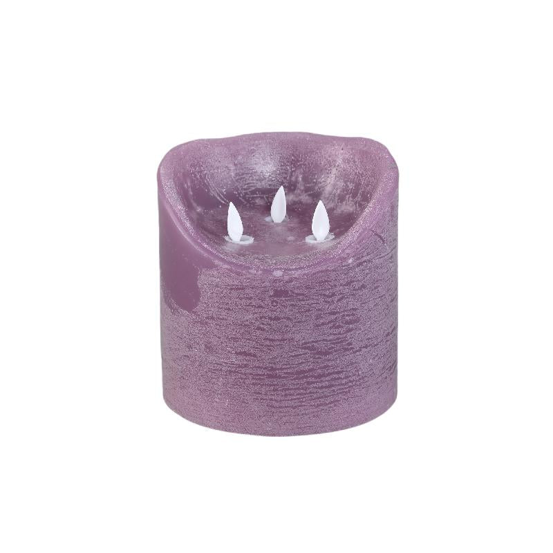 LED Light Candle Rustic Lila Set Van 6 Stuks 15x15x15 cm