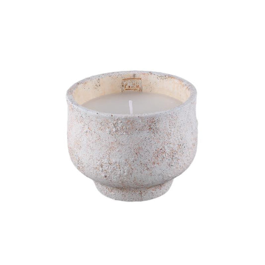 Haily Witte Cement Buitenkaars op Voet M – Set van 2 Stuks 16x20x20 cm
