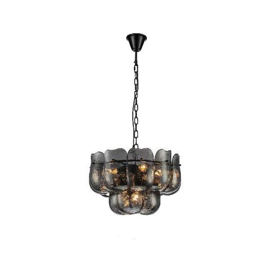 Vila Grijs Glas Hanglamp Rond S 32x52x52 cm