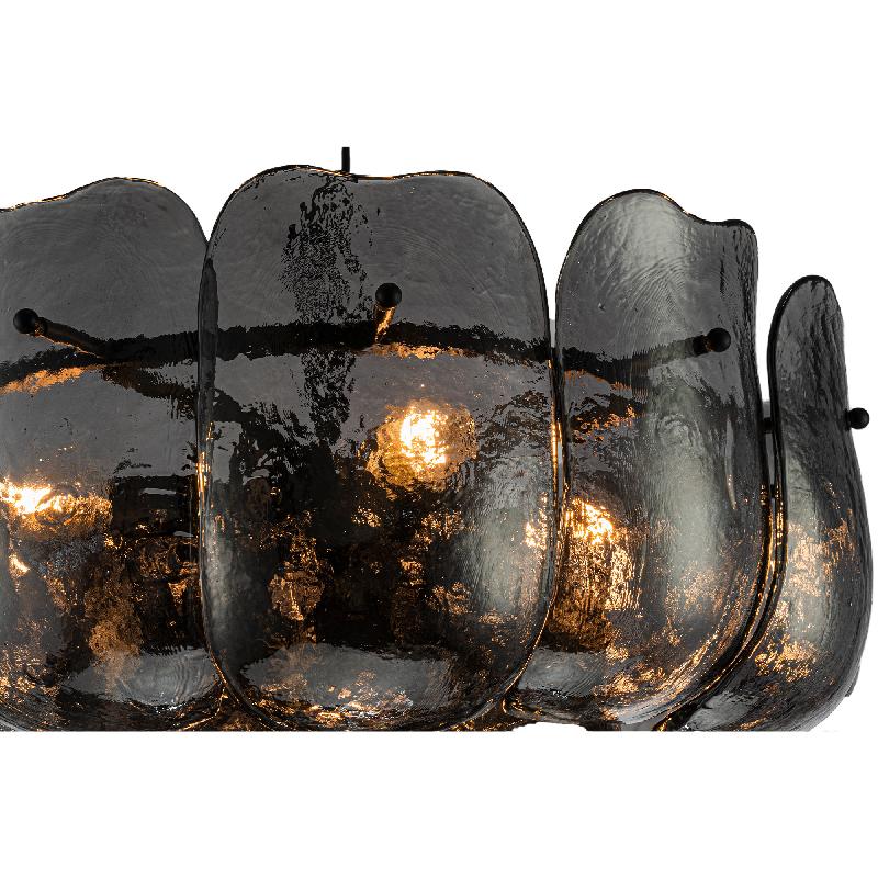 Vila Grijs Glas Hanglamp Rond S 32x52x52 cm