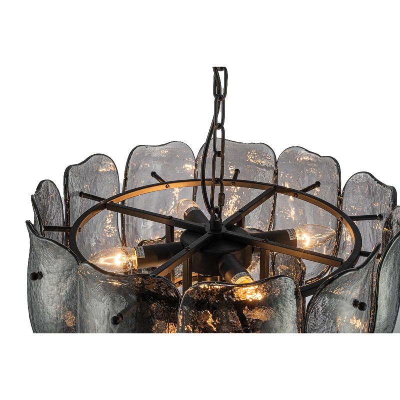 Vila Grijs Glas Hanglamp Rond S 32x52x52 cm