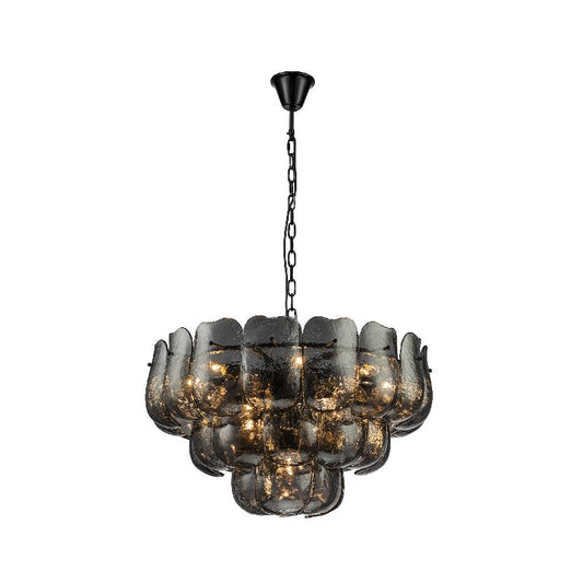 Vila Gunmetal Glazen Hanglamp Rond L 43x75x75 cm