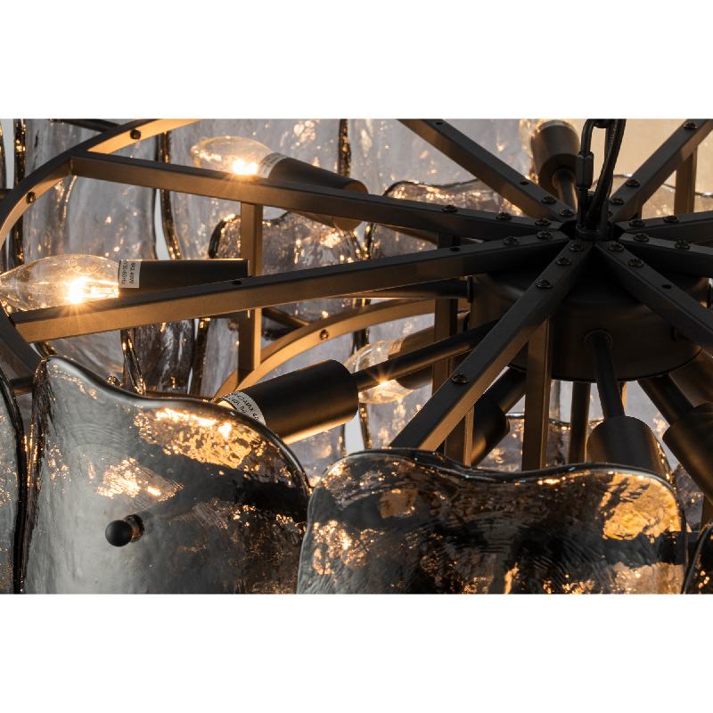Vila Gunmetal Glazen Hanglamp Rond L 43x75x75 cm