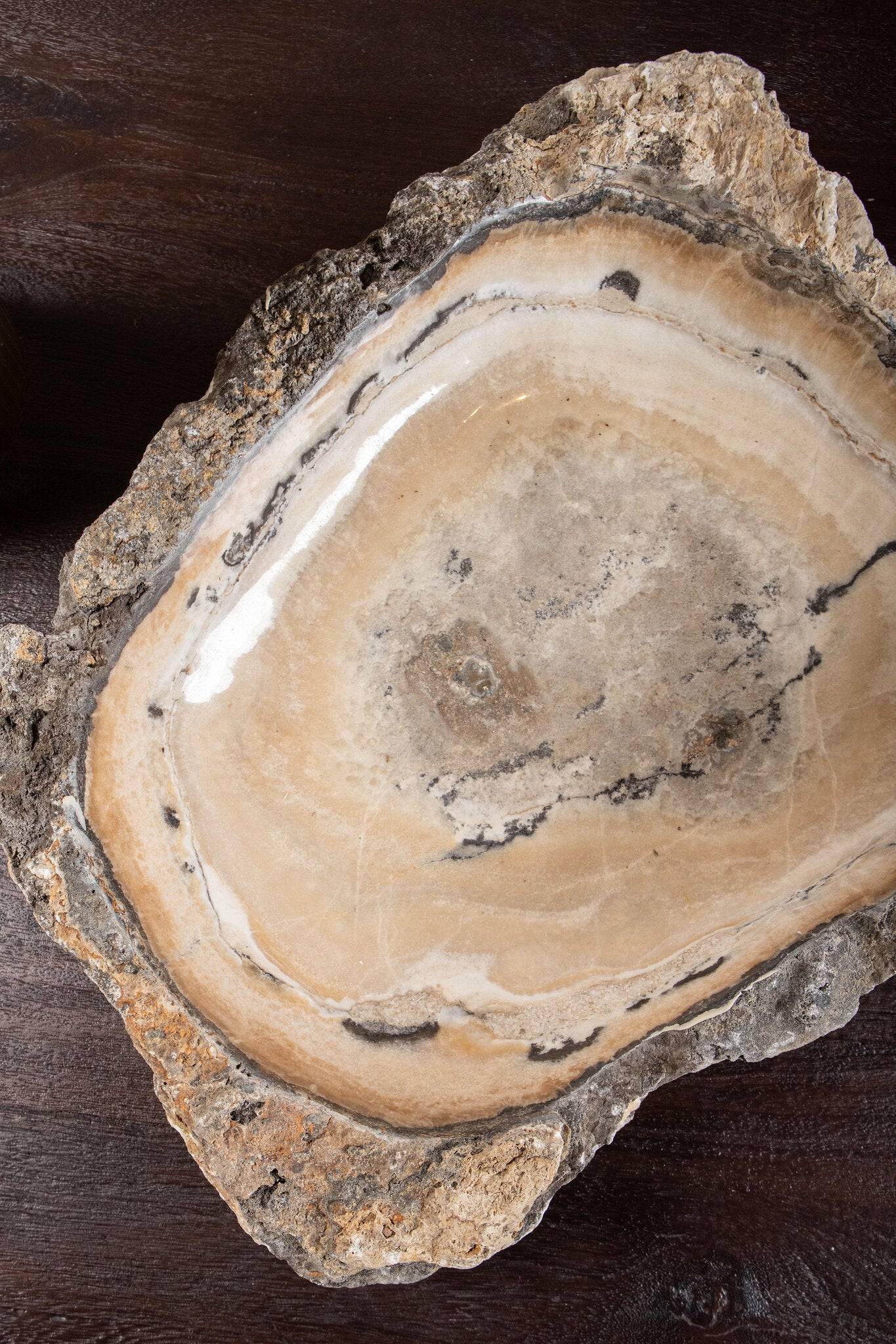 Keller Natuurlijke Onyx Lapis Gevormde Schaal Met Dik Randje 7x40x35 cm