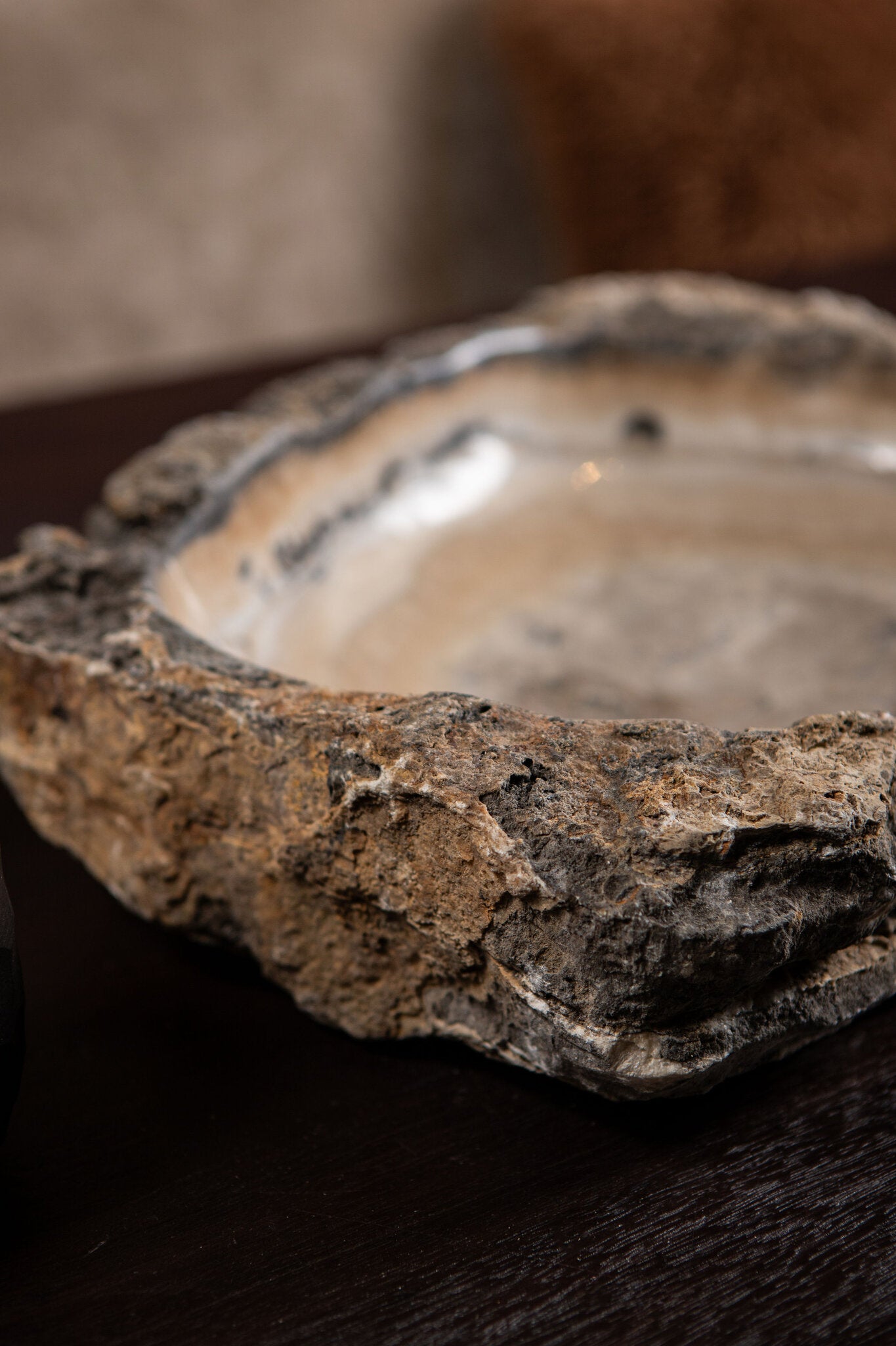 Keller Natuurlijke Onyx Lapis Gevormde Schaal Met Dik Randje 7x40x35 cm