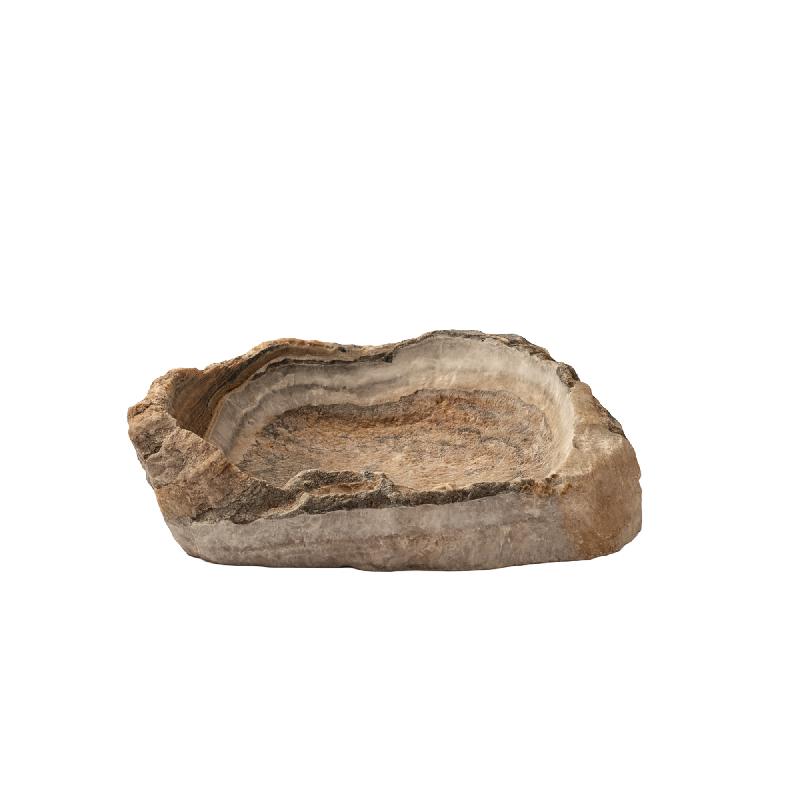 Keller Natuurlijke Onyx Lapis Gevormde Schaal Met Dik Randje 7x40x35 cm