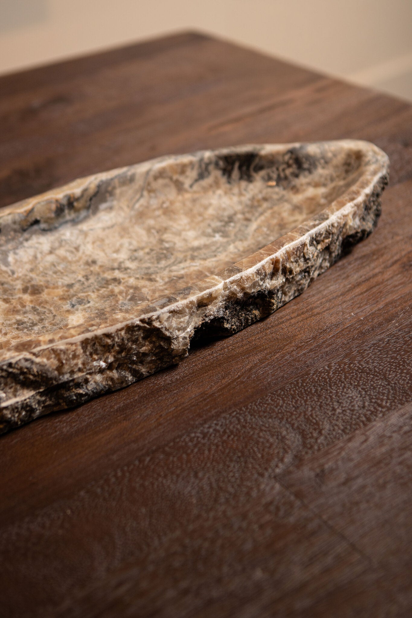 Megon Natuurlijke Onyx Lapis Ovale Schaal 7x70x25 cm