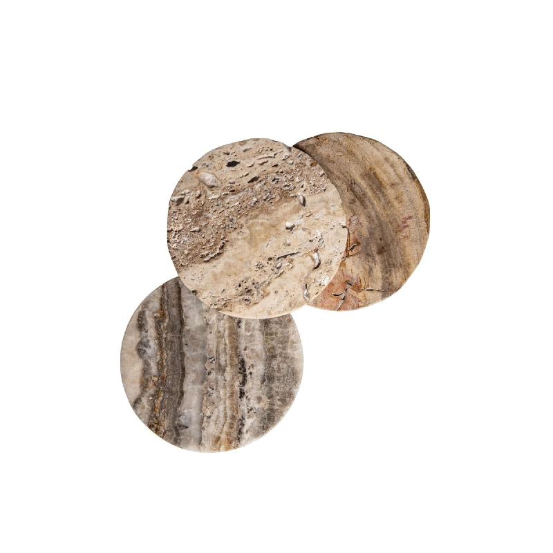 Jaidan Natuurlijke Versteende Hout Onderzetters Set Van 2 1x10x10 cm