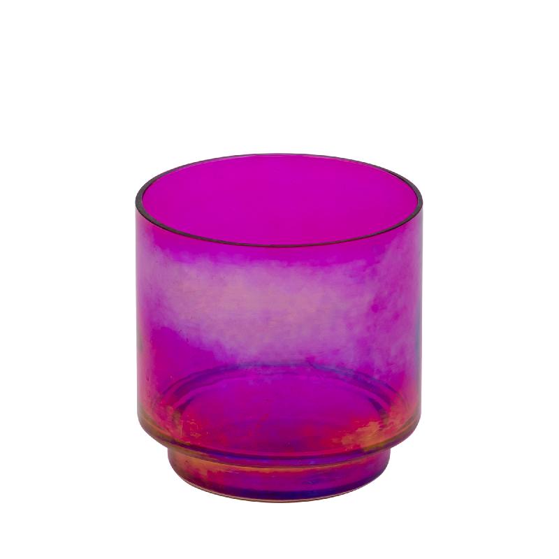 Marabel Paars Rond Glazen Theelichthouder Set Van 12 Stuks 10x10x10 cm