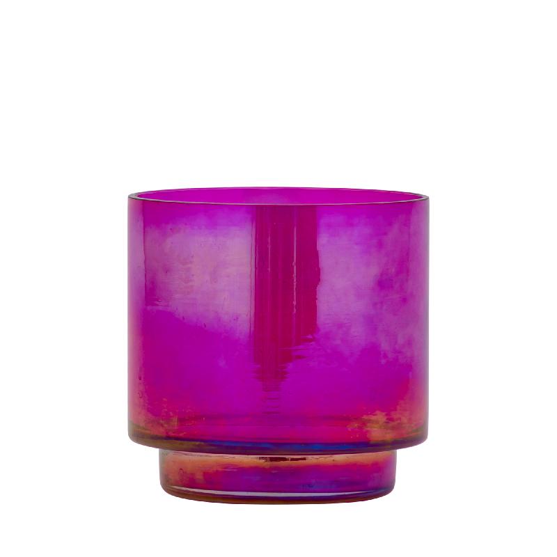 Marabel Paars Rond Glazen Theelichthouder Set Van 12 Stuks 10x10x10 cm