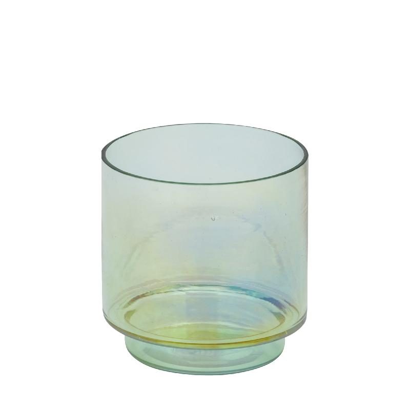 Marabel Groen Rond Glazen Theelicht Set van 12 Stuks 10x10x10 cm