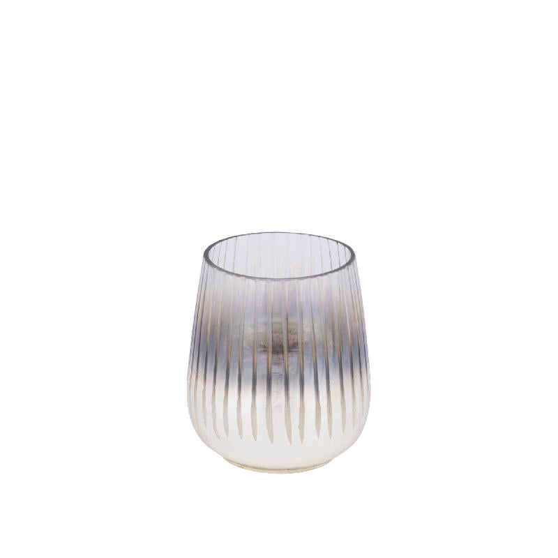 Shelva Gouden Rond Glazen Theelicht Ets Afwerking Set van 4 12x10x10 cm