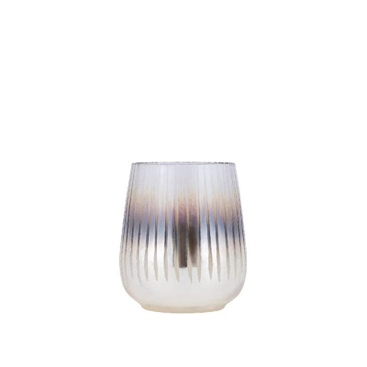 Shelva Gouden Rond Glazen Theelicht Ets Afwerking Set van 4 12x10x10 cm