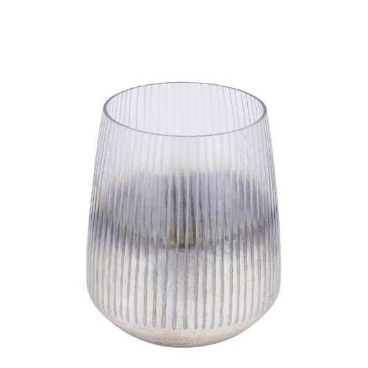 Shelva Gouden Rond Glas Windlicht Etch Finish Set van 4 16x14x14 cm