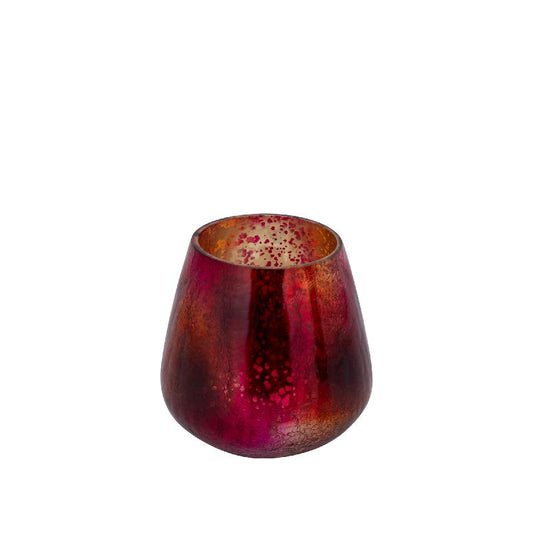 Mayna Roze Oranje Theelicht Glas Set van 6 Stuks 12x10x10 cm