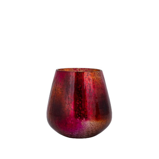 Mayna Roze Oranje Theelicht Glas Set van 6 Stuks 12x10x10 cm