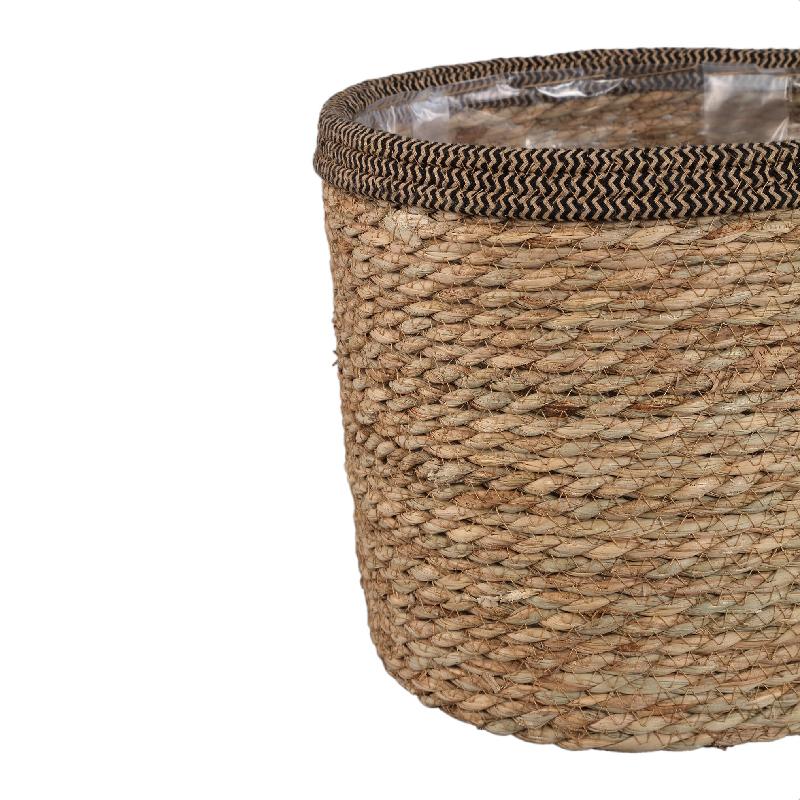 Leavy Donkerbruine Rand Rechte Rattanmand Set van 4 26x28x28 cm