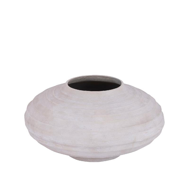 Kody Beige Stone Wash Gietaluminium Geribde Pot L 26x49x49 cm