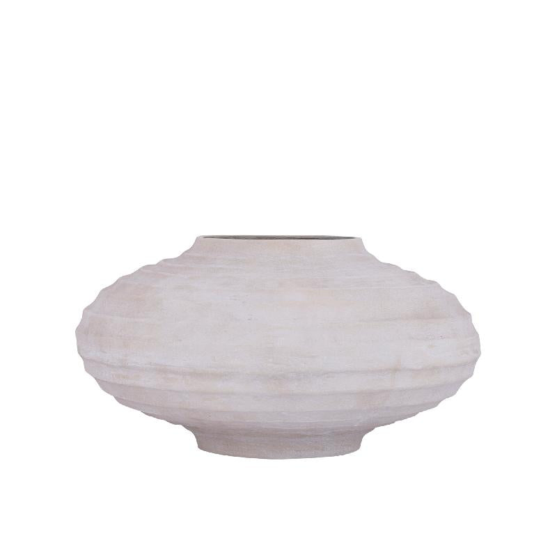 Kody Beige Stone Wash Gietaluminium Geribde Pot L 26x49x49 cm