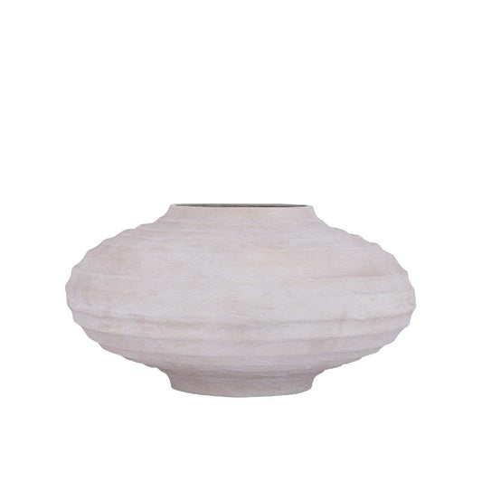 Kody Beige Stone Wash Gietaluminium Geribde Pot L 26x49x49 cm