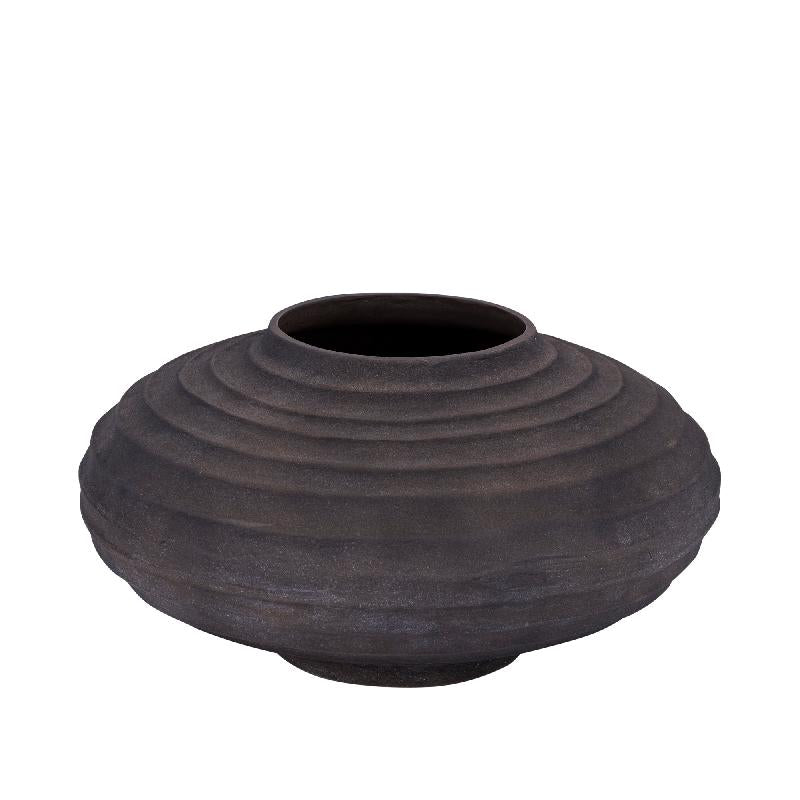 Kody Bruine Stone Wash Gietaluminium Geribde Pot L 26x49x49 cm