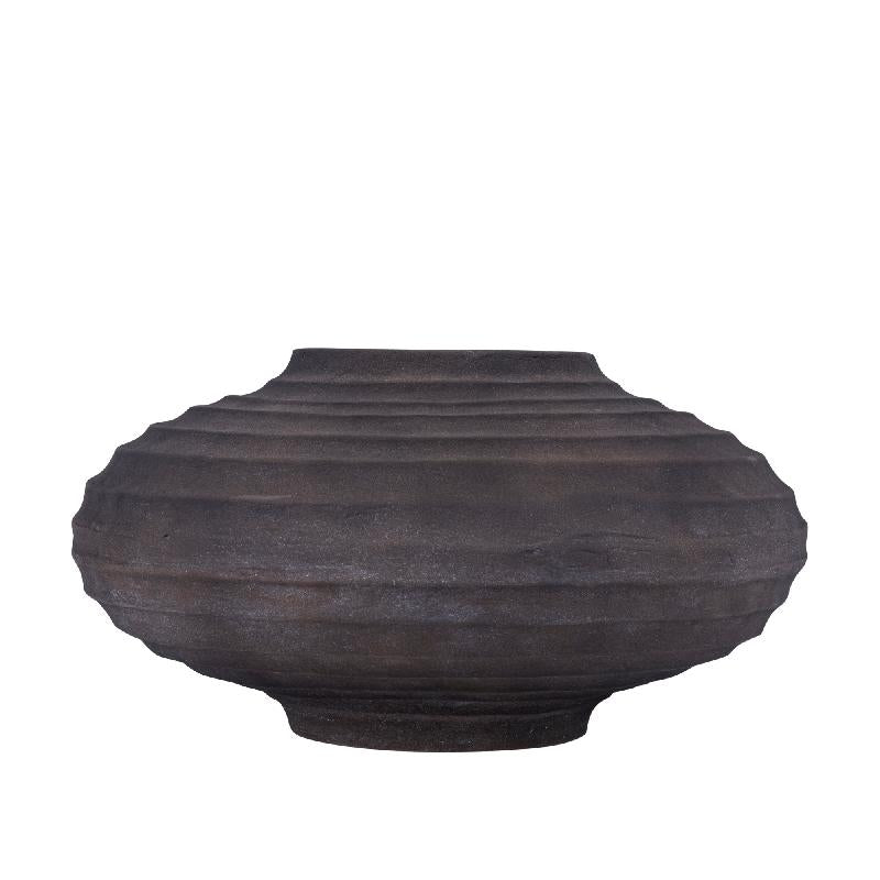 Kody Bruine Stone Wash Gietaluminium Geribde Pot L 26x49x49 cm