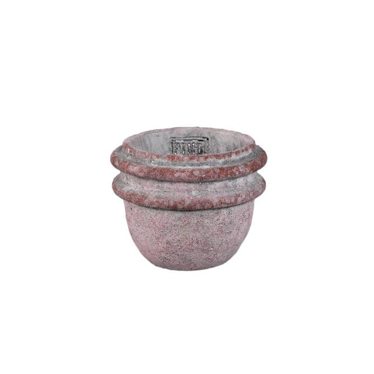 Almeda Roze Cementpot Met 2 Randen S - Set van 12 9.5x12x12 cm