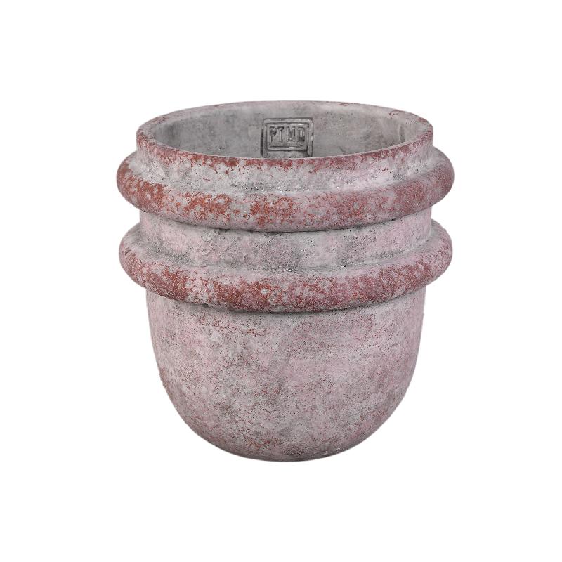 Almeda Roze Cementpot Met 2 Randen XL Set Van 4 Stuks 19x20x20 cm