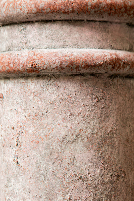 Almeda Roze Cement Vaas Met 2 Randen Hoog L 50x22x22 cm
