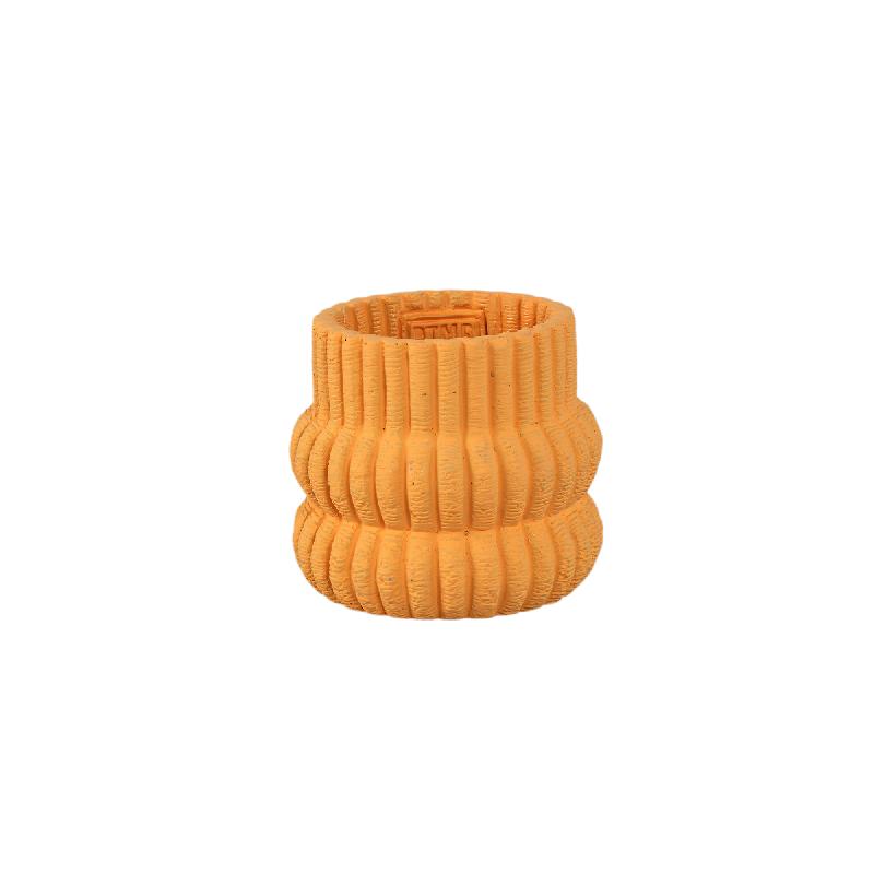 Lucas Oranje Ronde Geribde Bulby Cementpot XS – Set van 12 8x9x9 cm
