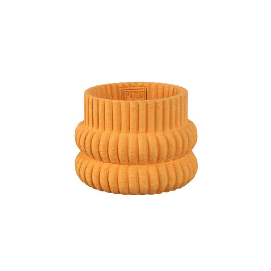 Lucas Oranje Ronde Geribbelde Bulby Cementen Pot S - Set van 12 9.5x12x12 cm