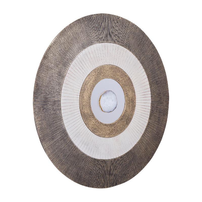 Jacci Gouden Aluminium Wandpaneel Rond Steen L 82x82x2 cm