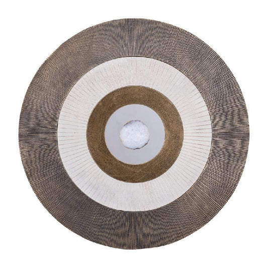 Jacci Gouden Aluminium Wandpaneel Rond Steen L 82x82x2 cm