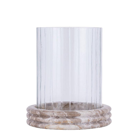 Jolee Helder Marmer Stormlight Gesneden Glas Rond L 29x25x25 cm