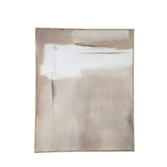Olger Beige Abstract Canvas Wandpaneel Met Lijst A 152.5x122.5x5 cm